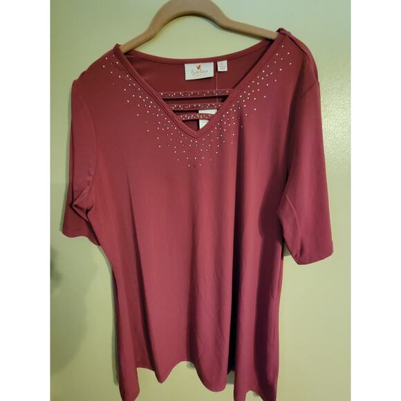 Quacker Factory Pink Top L - Picture 1 of 3